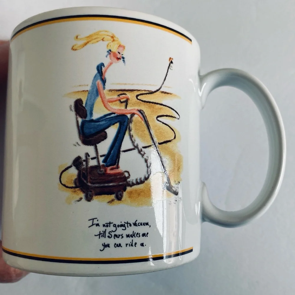 Sakura Spring Cleaning Coffee Mugs Cup Set of 4 Stoneware Humorous Novelty Gifts